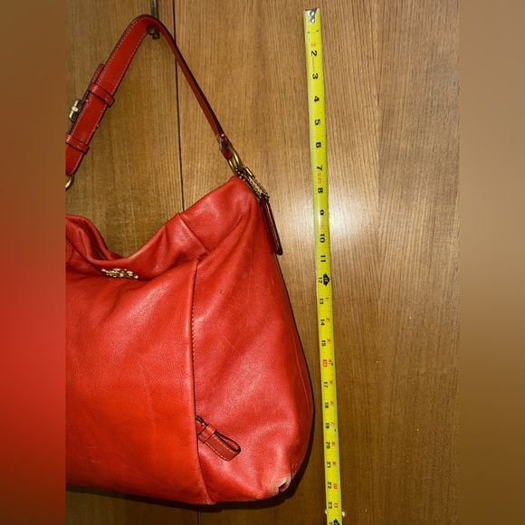 Coach Madison Isabelle Leather Hobo Shoulder Bag in Orange F17275 - Picture 8 of 16